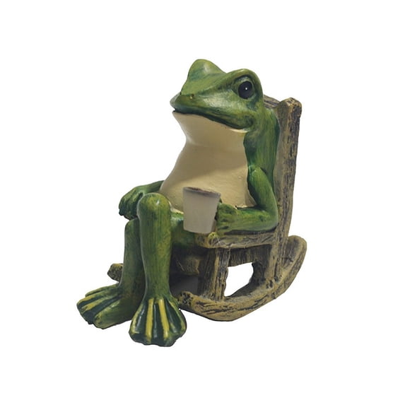 SLYNSHome Miniature Frog Garden Statue Decorations Fairy Garden Accessories Outdoor Lights Solar Garden Frog Decor Art Housewarming Gift for Patio,Yard,Lawn