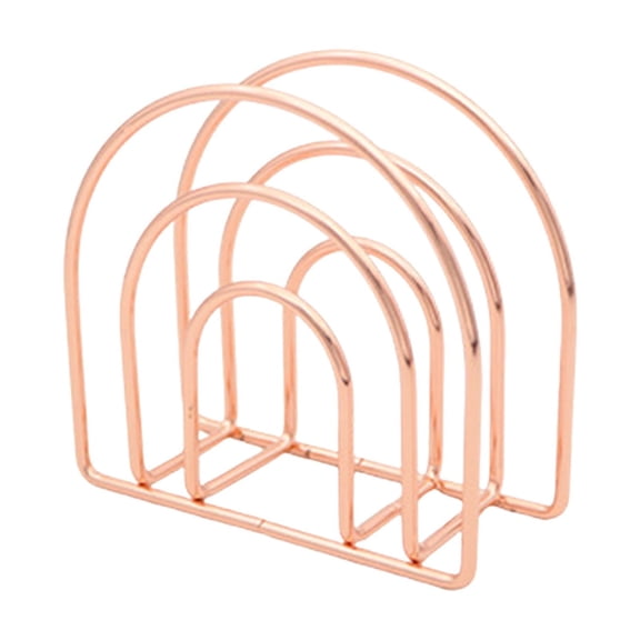 SLYNSHome Modern Metal Napkin Rack for Kitchen Space Saving Durable Iron Napkin Holder for Indoor Outdoor Use - Rose Gold