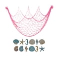 thumbnail image 1 of SLYNSHome Nautical Fishing Net Wall Decor With Seashell Ornaments,Pink Coastal Hanging Mesh Ornament, Beach Style Photo Display Net For Living Room Home Wall Decoration, 1 of 5