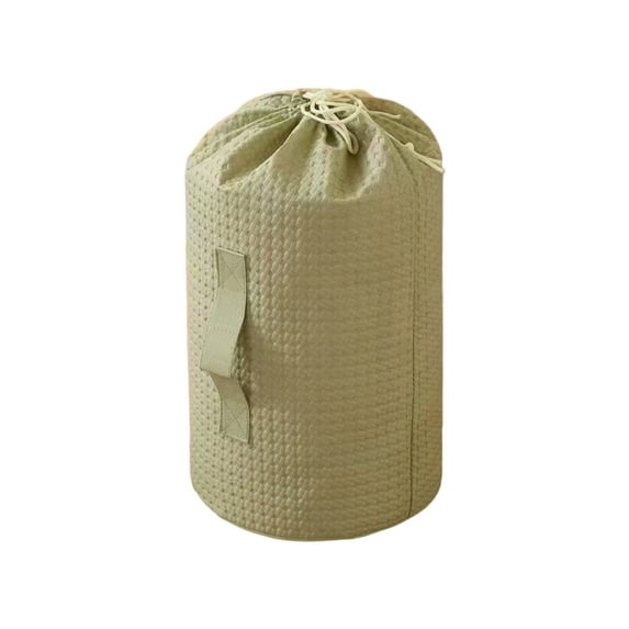 SLYNSHome Non Woven Fabric Drawstring Storage Bag Round Bottom Cylindrical Durable Space Saving Eco Friendly Organizer - Green