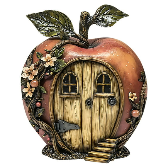 SLYNSHome Opening Fairy Door and Window,Wood Fairy Garden Accessories Mushrooms Door Landscape Ornaments for Outdoor Indoor Patio Yard Lawn