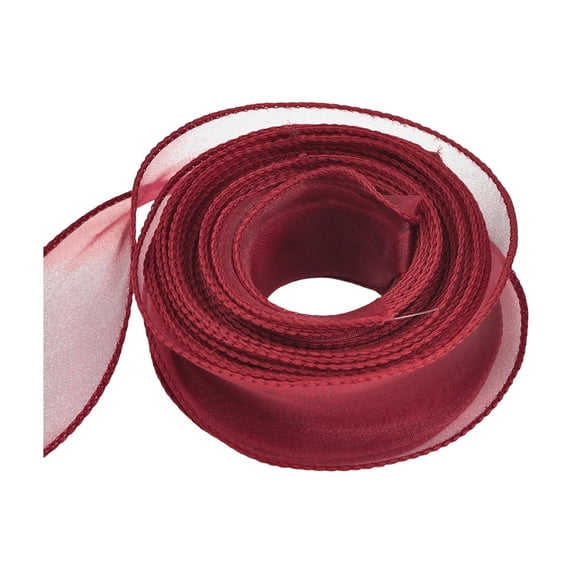 SLYNSHome Organza Ribbon 29 ft Wine Sheer Ribbons Handmade for Gift Wrapping Christmas Tree Crafts Bows Wedding Invitations Wreaths Wrap