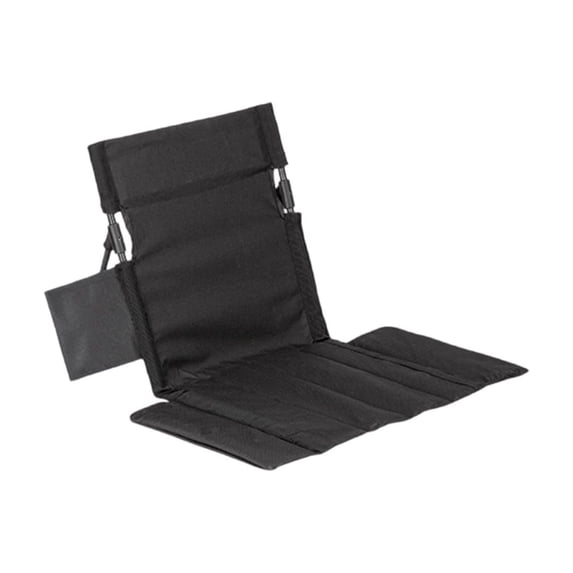 SLYNSHome Outdoor Camping Backrest Black Small Beach Sun Mat Folding Lightweight Portable Recliner with Backrest Support for Holidays Garden Park Festivals