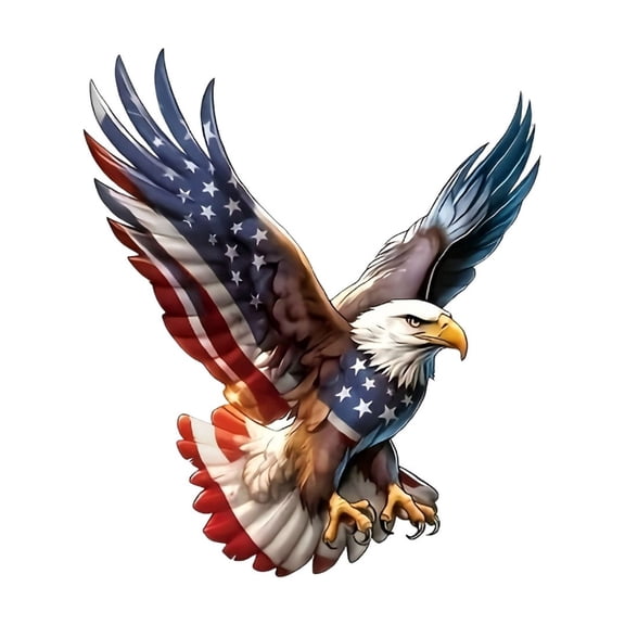 SLYNSHome Patriotic Eagle Hanging Ornaments Acrylic 2D Flat Eagle Pendant US Flag Memorial Day Hanging Decoration