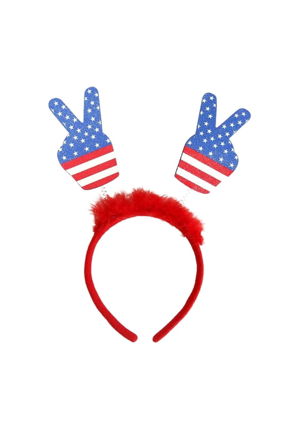 4th of July Headband Red White Blue Party Supplies Favors Decorations,Patriotic Hair Accessories American Flag Decor for Memorial Day