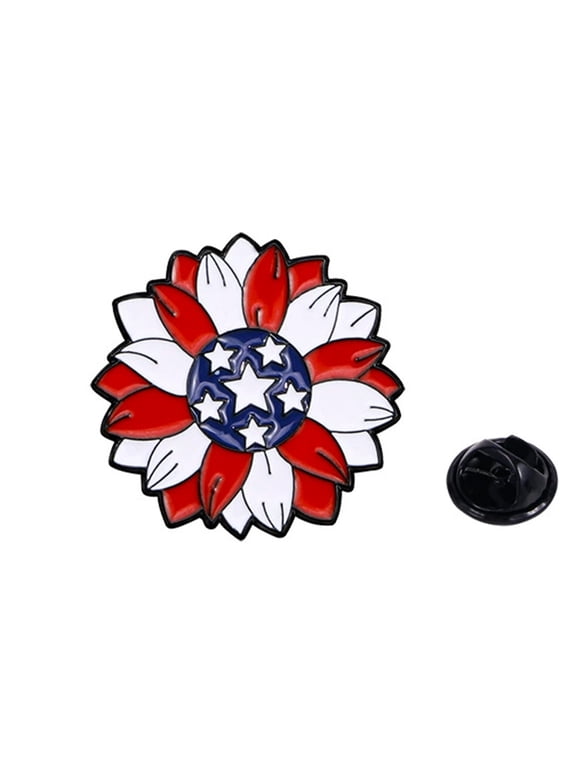 Patriotic Pins Independence Day Pins Bulk USA Badges Buttons Red White Blue Brooch Pins for Memorial Day Veterans Day Remembrance Day Clothes Bags Gift Accessories