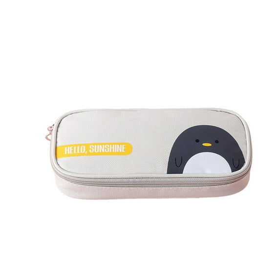 SLYNSHome Pencil Case Large Capacity Pencil Pouch Aesthetic Pen Bag Office Stationery Organizer Pencil Bag - Gray