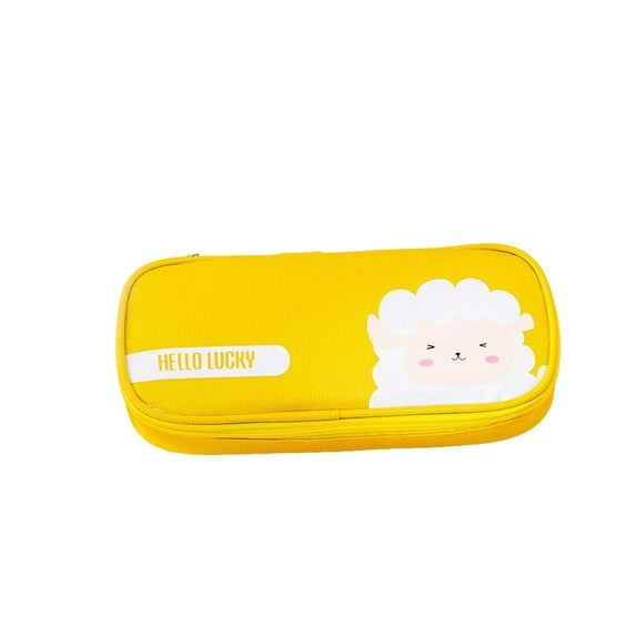 SLYNSHome Pencil Case Large Capacity Pencil Pouch Aesthetic Pen Bag Office Stationery Organizer Pencil Bag - Yellow