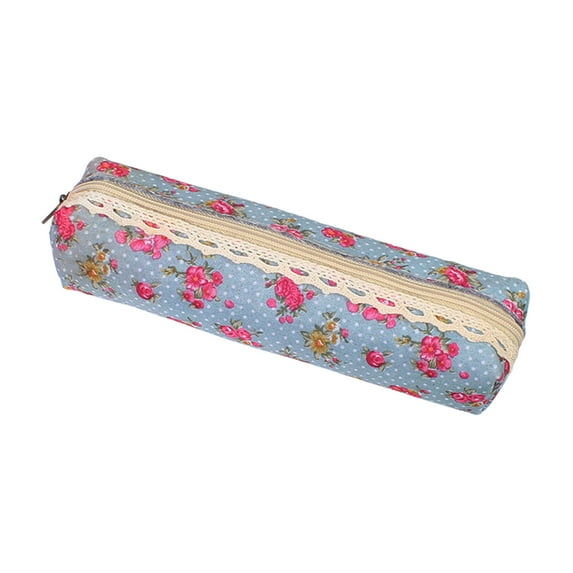 SLYNSHome Pencil Case Small,Pencil Pouch for Women Forest Flowers Pencil Bag Portable Mini Makeup Bag Travel Organization Office Supplies - Sky Blue