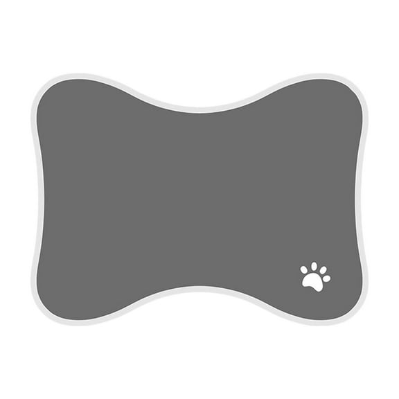 SLYNSHome Pet Feeding Mat,Absorbent Dog Food Mat No Stains Quick Dry Water Dispenser Pad Dog Placemat Pet Supplies - Dark Gray