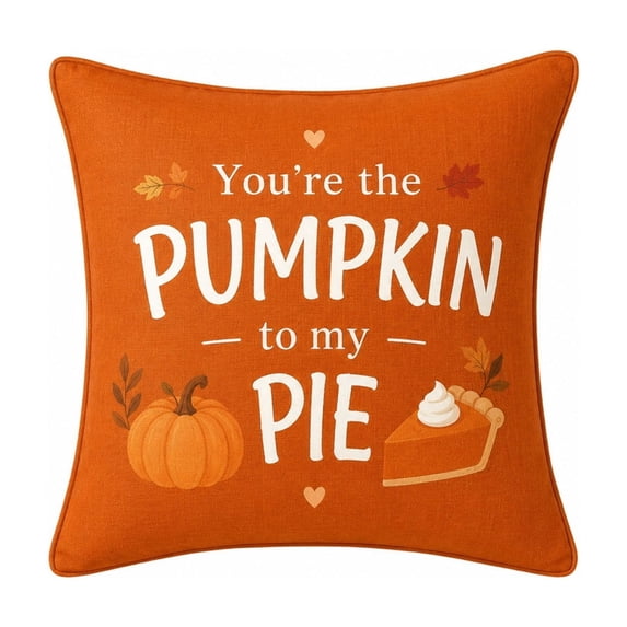 SLYNSHome Pillow Cover Fall Pumpkin Pie Print Soft Cushion Case for Sofa Couch Bedroom Home Decor
