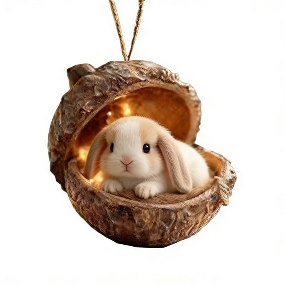SLYNSHome Pine Cone Animal Hanging Ornaments Christmas Tree Decor 2D Acrylic Forest Animal DIY Crafts Festive Pendants