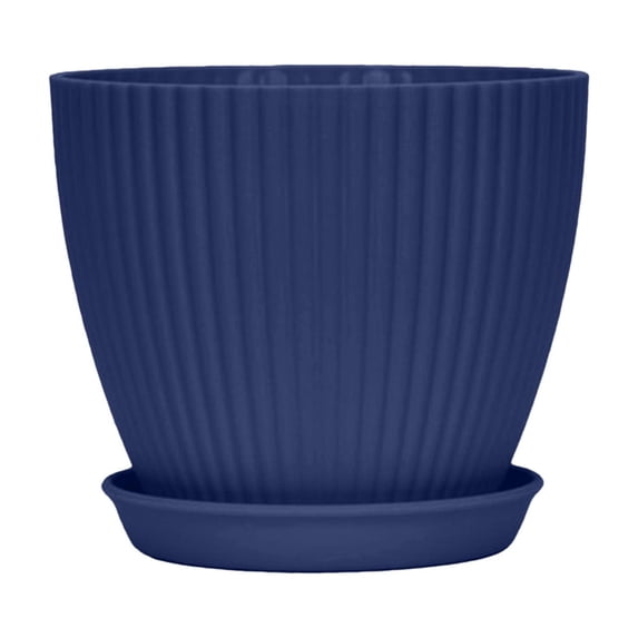 SLYNSHome Plant Pots Flower Pots for Plants Blue Plastic Planters for Indoor with Multiple Drainage Holes and Trays, for All Home Garden Flowers