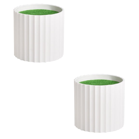 SLYNSHome Plastic Flower Pot,Green Flocking Plant Pot Fake Moss Planter