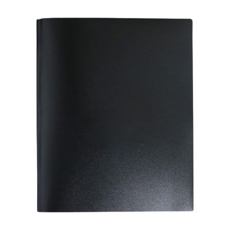 SLYNSHome Plastic Folders with Pockets,Heavy Duty Folders with 4 Pockets and Prongs for Office,Letter Size - Black