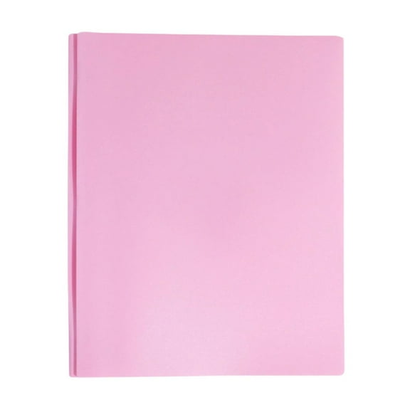 SLYNSHome Plastic Folders with Pockets,Heavy Duty Folders with 4 Pockets and Prongs for Office,Letter Size - Pink