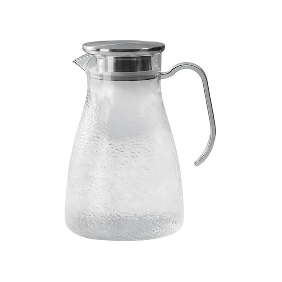 SLYNSHome Plastic Pitcher with Lid,Water Pitcher Iced Tea Pitcher for Fridge,Carafe Water Jug for Juice,Milk,Cold Or Hot Beverages - Clear