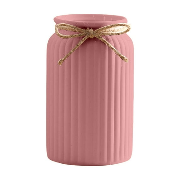 SLYNSHome Plastic Rib Vase,Unbreakable Modern Flowers Bottle Decorative Flower Vase for Table Centerpieces Wedding Home Décor - Pink