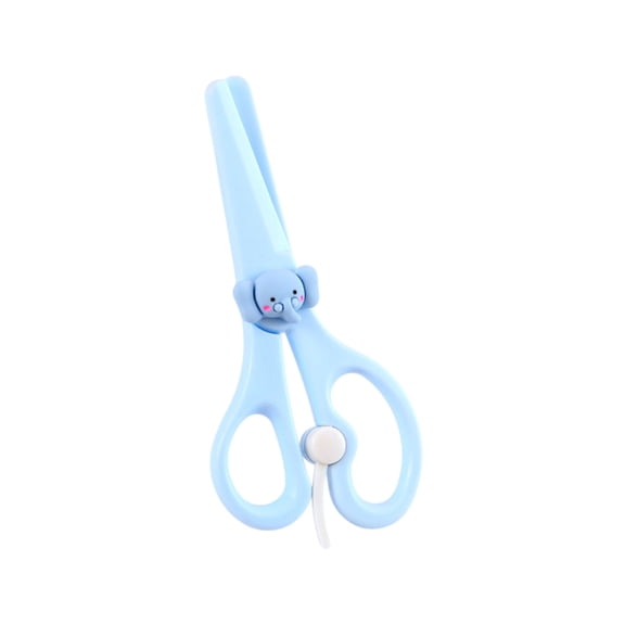 SLYNSHome Plastic Safety Scissors,Blunt Tip Training Scissors Cute Craft Scissors Colorful for DIY Craft Projects - Blue