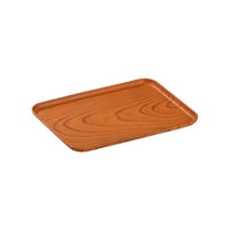 SLYNSHome Plastic Serving Tray,Non-Slip Tea Coffee Snack Plate Food Meals Serving Tray with Raised Edges for Home Kitchen Restaurant - Brown - M