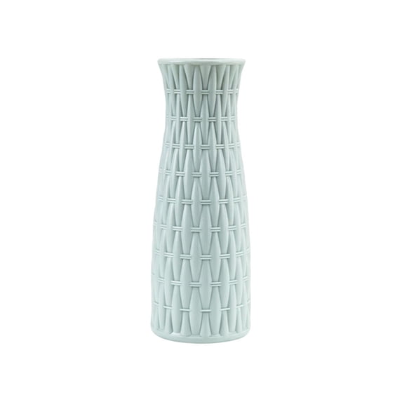 SLYNSHome Plastic Vases for Home Decor,Green Minimalist Decorative Vase for Table Centerpiece Wedding Dining Living Room Office House Decoration