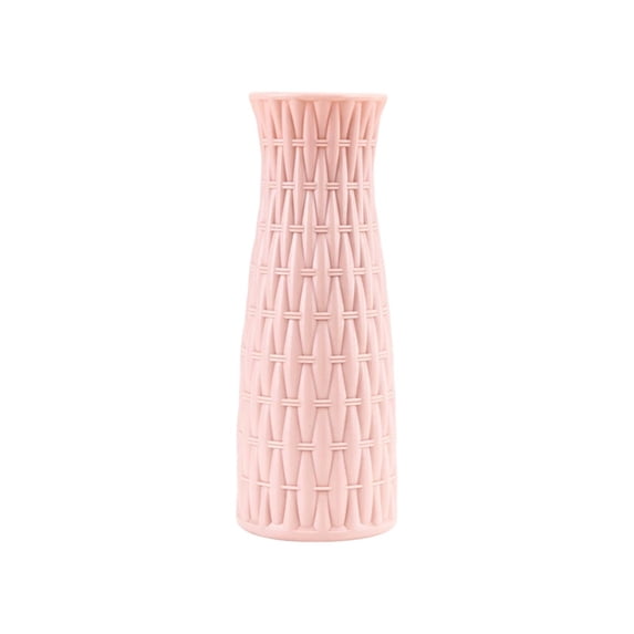 SLYNSHome Plastic Vases for Home Decor,Pink Minimalist Decorative Vase for Table Centerpiece Wedding Dining Living Room Office House Decoration