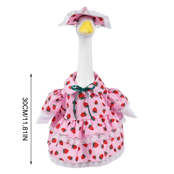 SLYNSHome Porch Goose Outfit Spring Summer Goose Costume Garden Decor 23 High Cement or Plastic Goose Clothes for Yard Lawn Outdoor Decorations