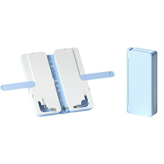 SLYNSHome Portable Book Stand,Foldable Book Stand Book Holder Collapsible Lightweight Book Rest with Erasable Writing Board - Blue