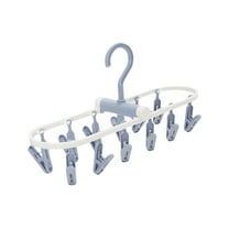SLYNSHome Portable Foldable Clothes Drying Rack with 12 Rotating Clips For Underwear Socks Multi Purpose Laundry Hanger Indoor Outdoor - Blue