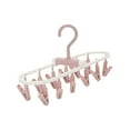 thumbnail image 1 of SLYNSHome Portable Foldable Clothes Drying Rack with 12 Rotating Clips For Underwear Socks Multi Purpose Laundry Hanger Indoor Outdoor - Pink, 1 of 6
