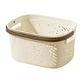 thumbnail image 1 of SLYNSHome Portable Shower Caddy Organizer with Handle Plastic Bathroom Storage Basket with Drain Holes for College Dorm Gym Laundry - Beige, 1 of 7