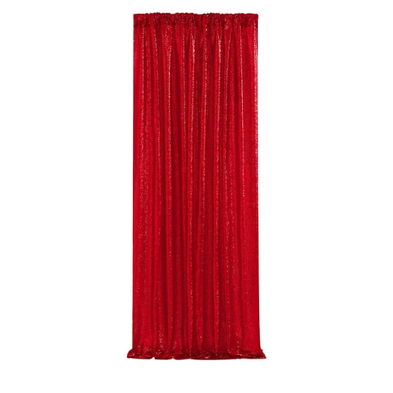SLYNSHome Red Sequin Backdrop Curtain Panels 2ft x8ft Sheer Red Curtains Backdrop Photo Backdrop Curtains for Wedding Birthday Party Background Decor