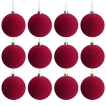 SLYNSHome Red Velvet Balls Ornaments for Christmas Tree Decorations,1Pcs Shatterproof Xmas Ball Ornament for Indoor Holiday Decor