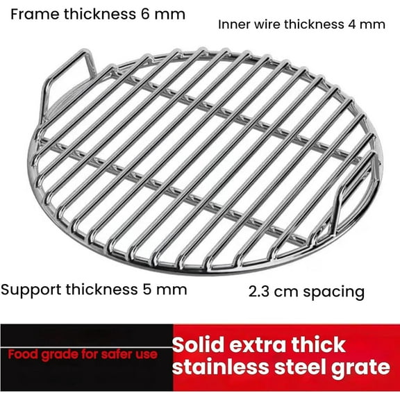 SLYNSHome Round Cooking Grate for Fire Pit,Stainless Steel Roasting Baking Steaming Cooling Rack Cooking Grid Grill Fits - 14.96 Inch