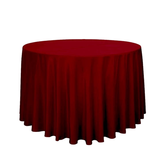 SLYNSHome Round Satin Tablecloth,Wine Premium Silk Like Fabric Table Cover, Wrinkle Resistant Waterproof Table Cloth for Wedding Banquet Party Home Dining Decor