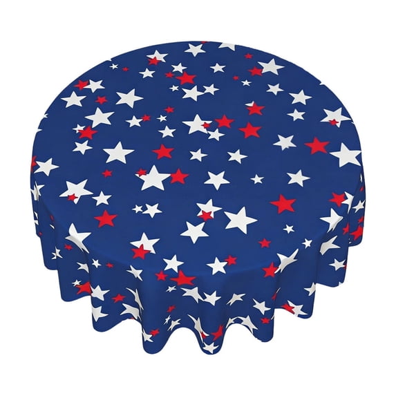 SLYNSHome Round Tablecloth 250th Anniversary Decor 4th of July American Independence Day Table Cover Patriotic Memorial Day Waterproof Table Cloth for Kitchen