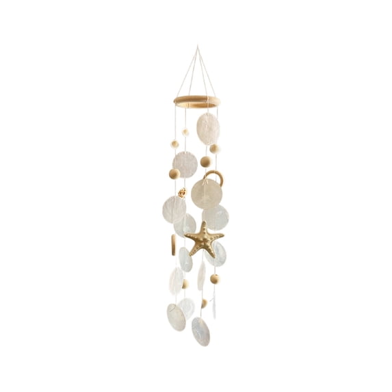 SLYNSHome Sea Glass Wind Chimes for Outside White Stained Glass Ocean Wind Chime for Patio, Outdoor,Garden,Yard,Coastal,Window,Home Decor or Gifts for Women