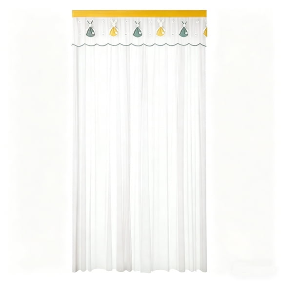 SLYNSHome Sheer Door Curtain,White Light Filtering Translucent Voile Sheer Airy & Breathable Curtain Panels for Bedroom Bathroom Kitchen