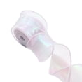 thumbnail image 1 of SLYNSHome Sheer Organza Ribbon With Wired Edge,White Iridescent Shiny Decorative Ribbon For Gift Wrapping, Bow Making, Wedding Party DIY Craft Decor, 9 Meters, 1 of 6