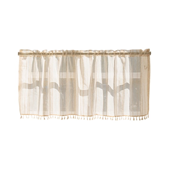 SLYNSHome Sheer Valances for Windows,Short Curtains for Kitchen Rod Pocket Small Curtains for Living Room Bedroom Basement