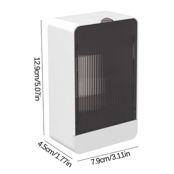 SLYNSHome Shower Soap Holder Wall Mounted Drip Soap Box with Cover,Waterproof Adhesive Storage Rack for Bathroom Kitchen No Drill Needed - White