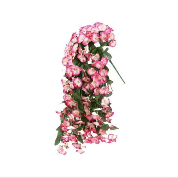 SLYNSHome Simulation Faux Hanging Plants Flowers Vines for Outdoor Outside Summer Decoration,19.7 inch Fake Silk Flower for Front Porch Balcony - Pink