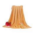 thumbnail image 1 of SLYNSHome Small Christmas Flannel Throw Blanket,Yellow Soft Fleece Roll‑Up Blanket With Snowman Santa Reindeer Design For Sofa Bed Holiday Gift, 1 of 6