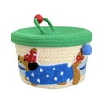 thumbnail image 1 of SLYNSHome Small Rope Basket with Lid,Beige Small Round Woven Storage Basket with lid for Organizing Decorative Basket Cute Dog Storage Bin Box, 1 of 7