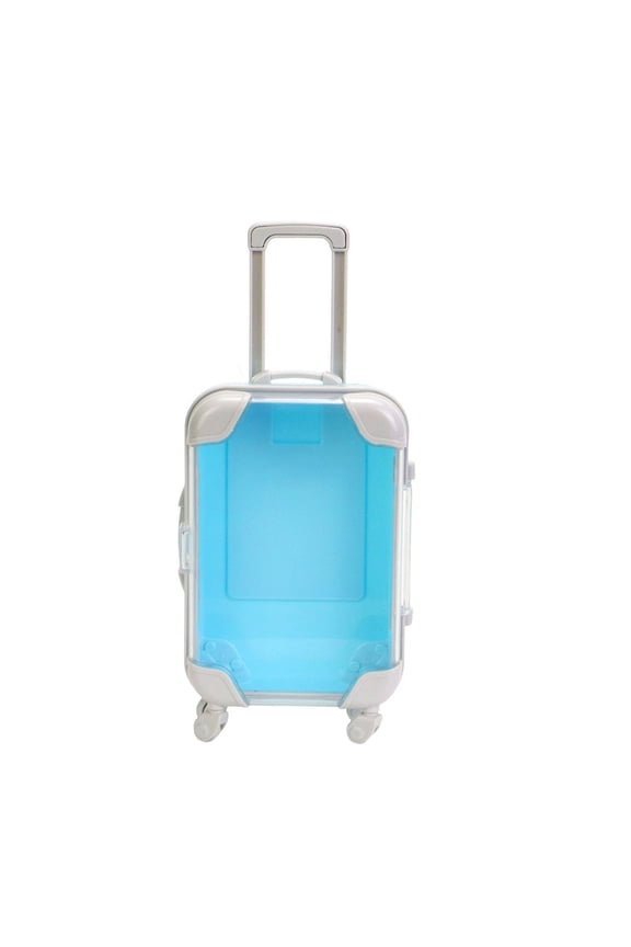 Small Transparent Suitcase Toys,Mini Travel Luggage Clear Storage Durable Lightweight Compact Design - Blue