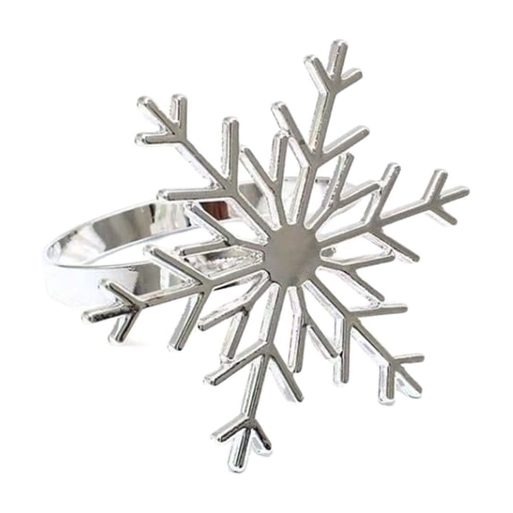 SLYNSHome Snowflake Metal Napkin Rings, Rhinestone Winter Table Napkin Holders, Gold And Silver Holiday Dinner Table Decor Accessories
