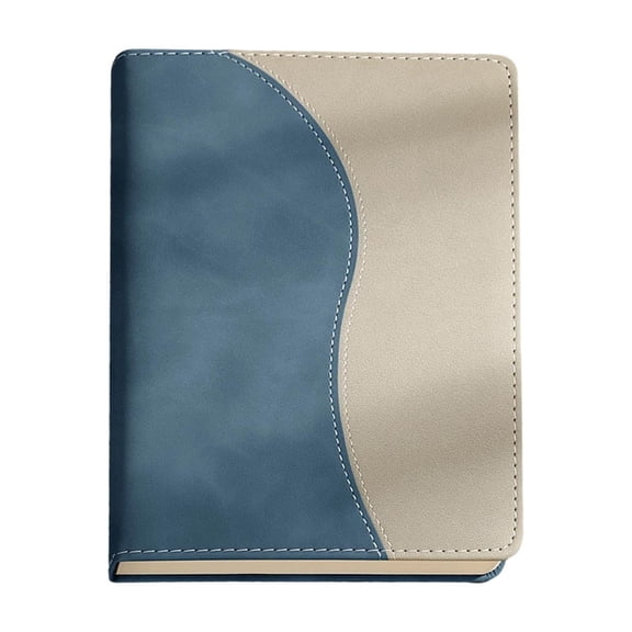 SLYNSHome Softcover Leather Notebook, Lined Journal With Two-Tone Cover, Blue Professional Notebook For Business, Meeting Minutes And Daily Use