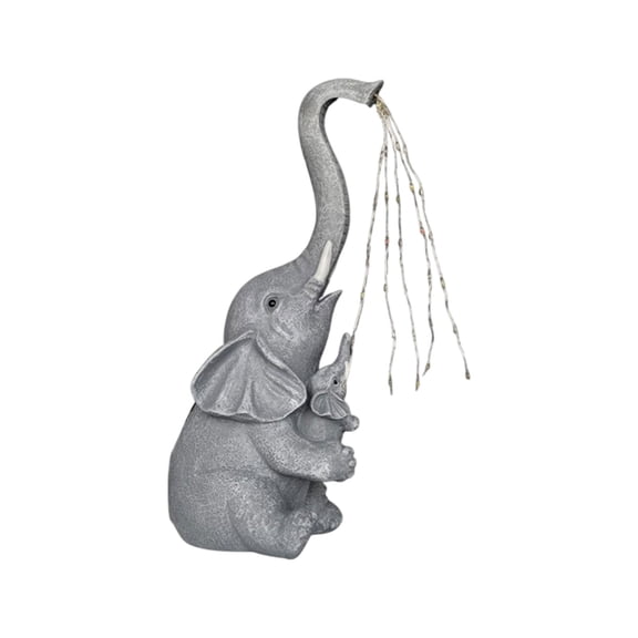 SLYNSHome Solar Garden Decor Watering Elephant Statues Outdoor,Birthday Gifts for Women Mom Grandma Elephant Figurines Ornament for Balcony, Garden, Patio, Yard, Lawn