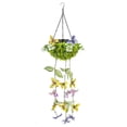 thumbnail image 1 of SLYNSHome Solar Hanging Basket with Artificial Flowers,Outdoor Fake Plants Flower Basket with Lights for Summer Faux Flower Baskets for Home Porch Yard Patio Garden Decor, 1 of 6