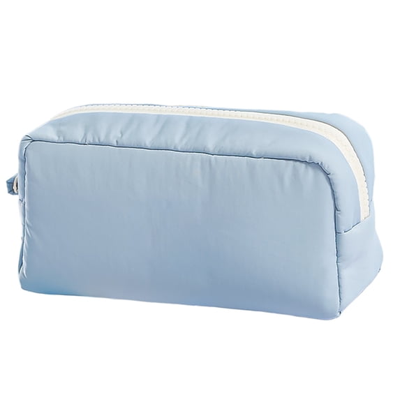 SLYNSHome Solid Color Pencil Case,Blue Large Capacity Soft Stationery Bag, Portable Lightweight Multifunctional Pen Pouch For Office And Daily Use
